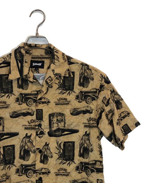 Schott（ショット）shott (ショット) Godfather RAYON SHIRTS ブラウン サイズ:SIZE Sの古着・服飾アイテム