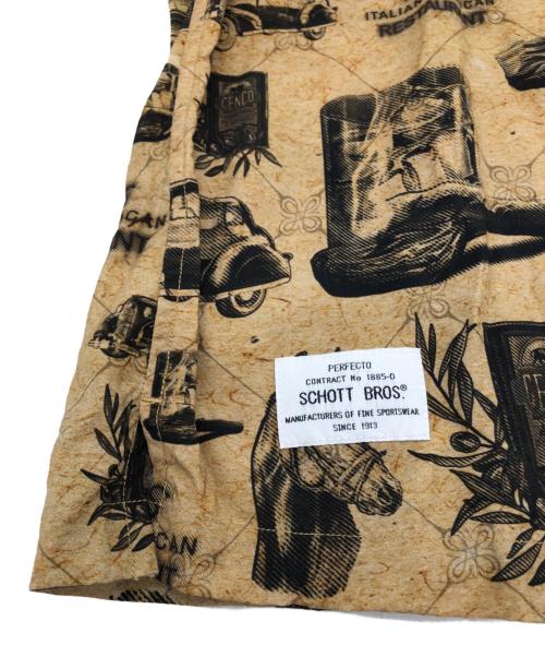 Schott（ショット）shott (ショット) Godfather RAYON SHIRTS ブラウン サイズ:SIZE Sの古着・服飾アイテム