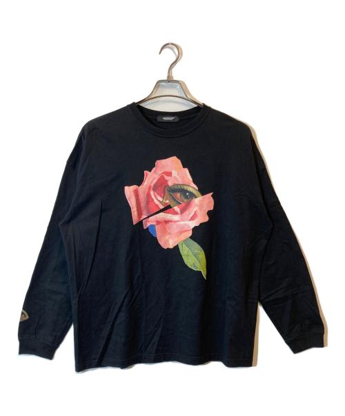 UNDERCOVER（アンダーカバー）UNDERCOVER (アンダーカバー) WOMENS ROSE/EYE コットン ロング Tシャツ ブラック サイズ:1の古着・服飾アイテム