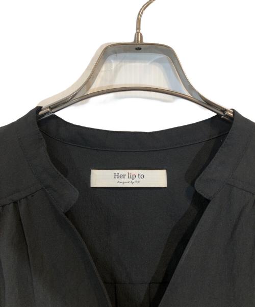 HER LIP TO（ハーリップトゥ）Her lip to (ハーリップトゥ) Volume Sleeve Belted Jumpsuit ブラック サイズ:Sの古着・服飾アイテム