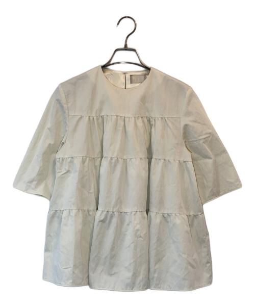 BALLSEY（ボールジィ）BALLSEY (ボールジィ) ハイカウントギャバジン ティアードブラウス ホワイト サイズ:36の古着・服飾アイテム