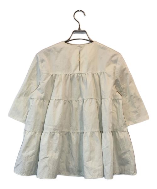 BALLSEY（ボールジィ）BALLSEY (ボールジィ) ハイカウントギャバジン ティアードブラウス ホワイト サイズ:36の古着・服飾アイテム