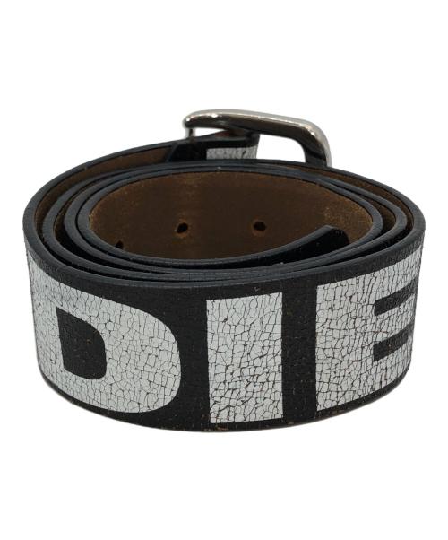 DIESEL（ディーゼル）DIESEL (ディーゼル) ヴィンテージ加工ロゴベルト ブラックの古着・服飾アイテム