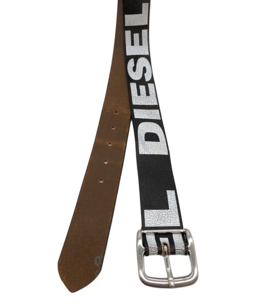 DIESEL（ディーゼル）DIESEL (ディーゼル) ヴィンテージ加工ロゴベルト ブラックの古着・服飾アイテム