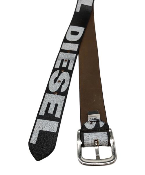 DIESEL（ディーゼル）DIESEL (ディーゼル) ヴィンテージ加工ロゴベルト ブラックの古着・服飾アイテム