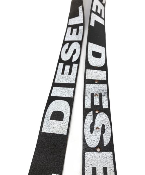DIESEL（ディーゼル）DIESEL (ディーゼル) ヴィンテージ加工ロゴベルト ブラックの古着・服飾アイテム