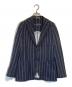 Circolo 1901（チルコロ1901）の古着「ストライプジャージーテーラードジャケット」｜ネイビー