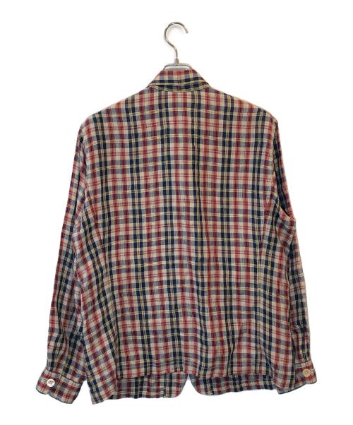 45R（フォーティファイブ・アール）45R (フォーティファイブ・アール) インドリネンマドラスの9084 4ポケットシャツ レッド×ネイビー サイズ:3の古着・服飾アイテム