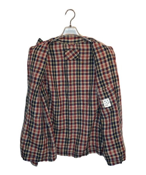 45R（フォーティファイブ・アール）45R (フォーティファイブ・アール) インドリネンマドラスの9084 4ポケットシャツ レッド×ネイビー サイズ:3の古着・服飾アイテム