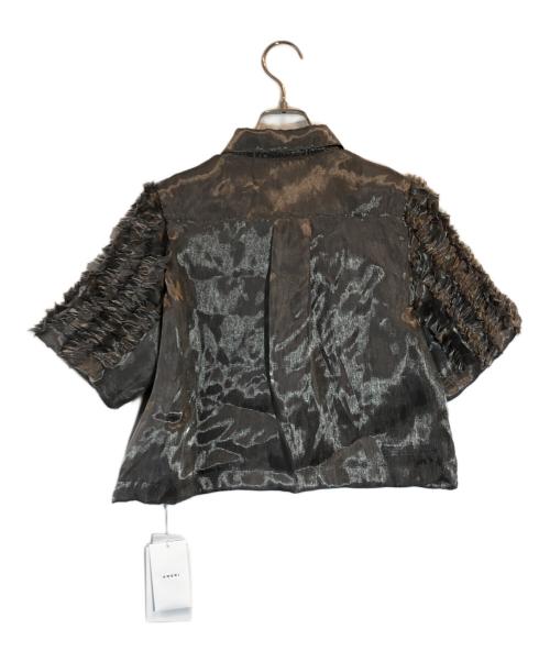 Ameri（アメリ）AMERI (アメリ) FRILL SLEEVE SHEER SHIRT グレー サイズ:SIZE Sの古着・服飾アイテム