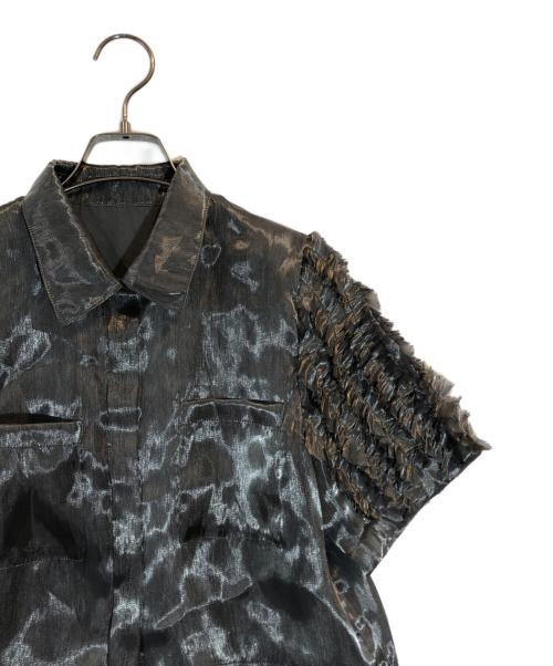 Ameri（アメリ）AMERI (アメリ) FRILL SLEEVE SHEER SHIRT グレー サイズ:SIZE Sの古着・服飾アイテム