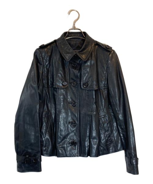 BURBERRY LONDON（バーバリーロンドン）BURBERRY LONDON (バーバリーロンドン) ラムレザーブルゾン ブラック サイズ:SIZE Mの古着・服飾アイテム