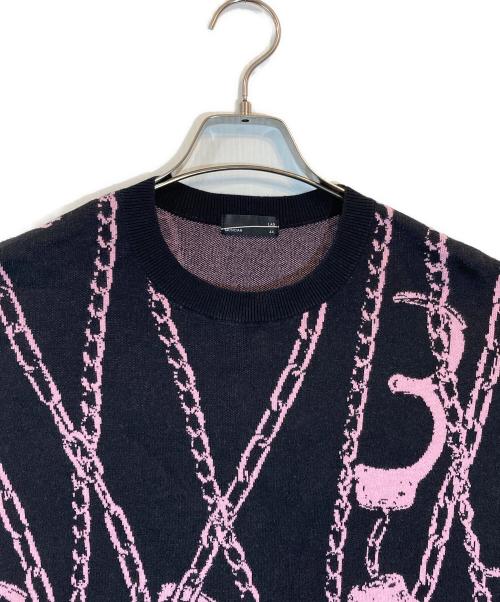 LAD MUSICIAN（ラッドミュージシャン）LAD MUSICIAN (ラッドミュージシャン) 手錠柄 ニット ブラック サイズ:SIZE 44の古着・服飾アイテム