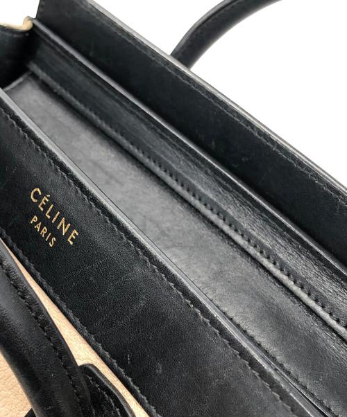 CELINE（セリーヌ）CELINE (セリーヌ) ナノショッパーレザー2WAYバッグ ベージュ×ブラックの古着・服飾アイテム