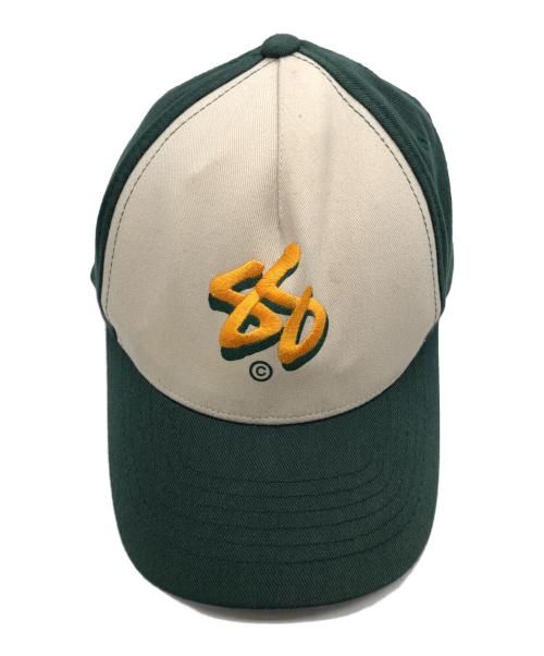 stussy（ステューシー）stussy (ステューシー) ロゴ刺繍6パネルキャップ グリーン サイズ:L-XLの古着・服飾アイテム
