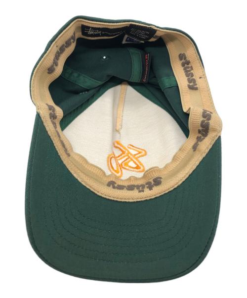 stussy（ステューシー）stussy (ステューシー) ロゴ刺繍6パネルキャップ グリーン サイズ:L-XLの古着・服飾アイテム