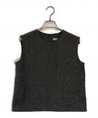 HERMESエルメス）の古着「カシミヤ混ノースリーブツイードPO」｜グレー