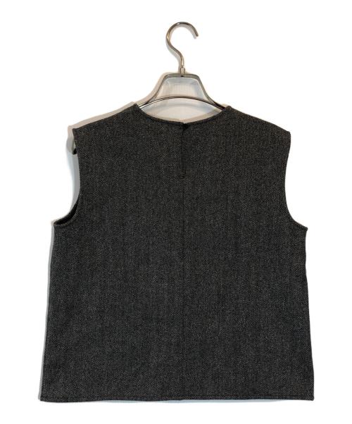 HERMES（エルメス）HERMES (エルメス) カシミヤ混ノースリーブツイードPO グレー サイズ:SIZE 36の古着・服飾アイテム
