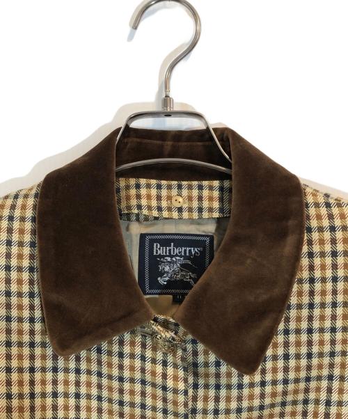 Burberry's（バーバリーズ）Burberry's (バーバリーズ) 金釦ベロアカラーチェックセットアップ ブラウン サイズ:11ARの古着・服飾アイテム