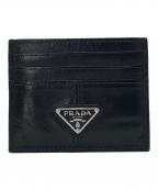 PRADAプラダ）の古着「レザーカードケース」｜ブラック