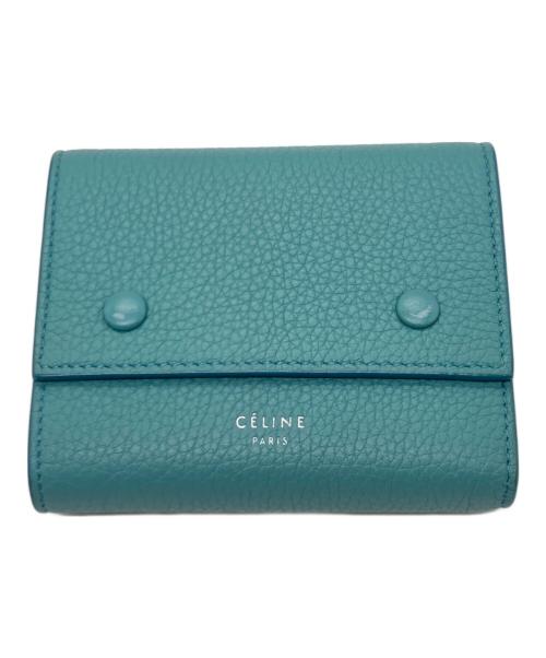 CELINE（セリーヌ）CELINE (セリーヌ) フラップ スモール フォールデッド グリーン サイズ:下記参照の古着・服飾アイテム