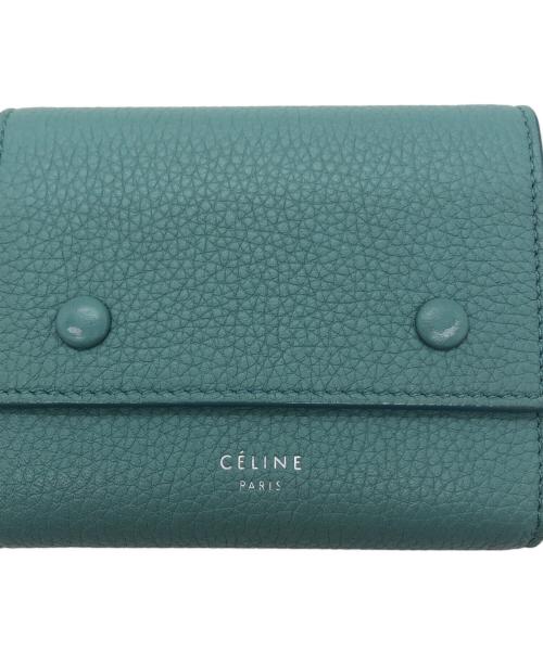 CELINE（セリーヌ）CELINE (セリーヌ) フラップ スモール フォールデッド グリーン サイズ:下記参照の古着・服飾アイテム
