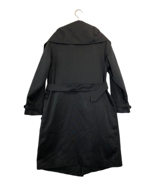 Aquascutum（アクアスキュータム）Aquascutum (アクアスキュータム) シルクコットンライナー付ビッグカラートレンチコート ブラック サイズ:SIZE 7Fの古着・服飾アイテム
