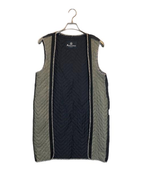 Aquascutum（アクアスキュータム）Aquascutum (アクアスキュータム) シルクコットンライナー付ビッグカラートレンチコート ブラック サイズ:SIZE 7Fの古着・服飾アイテム