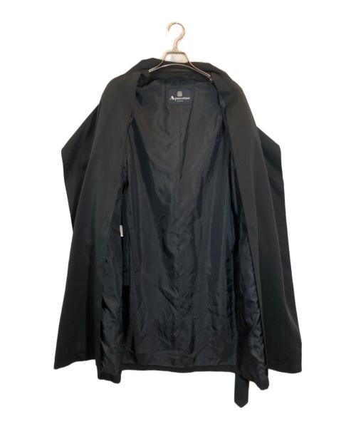 Aquascutum（アクアスキュータム）Aquascutum (アクアスキュータム) シルクコットンライナー付ビッグカラートレンチコート ブラック サイズ:SIZE 7Fの古着・服飾アイテム
