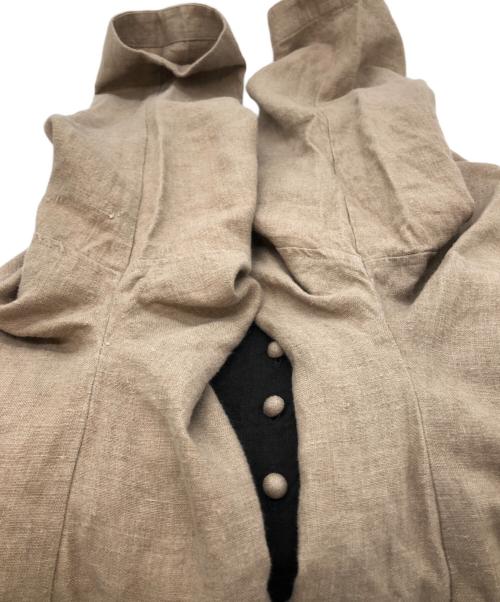 magali（マガリ）magali (マガリ) ブラッシュドベルギーリネンギャザーワンピース ベージュ サイズ:不明の古着・服飾アイテム