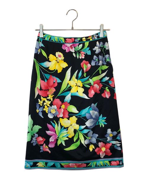 LEONARD（レオナール）LEONARD (レオナール) 花柄スカート ブラック サイズ:SIZE ウエスト66ｃｍの古着・服飾アイテム