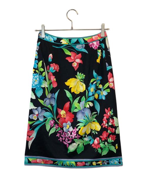 LEONARD（レオナール）LEONARD (レオナール) 花柄スカート ブラック サイズ:SIZE ウエスト66ｃｍの古着・服飾アイテム