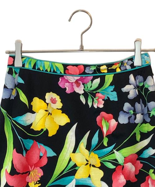 LEONARD（レオナール）LEONARD (レオナール) 花柄スカート ブラック サイズ:SIZE ウエスト66ｃｍの古着・服飾アイテム