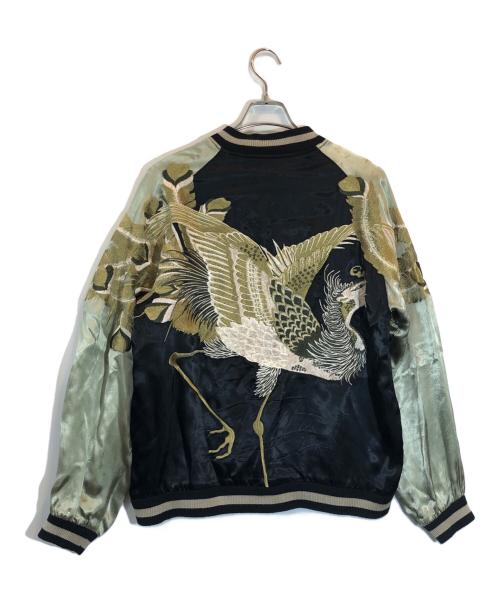 花旅楽団（ハナタビガクダン）花旅楽団 (ハナタビガクダン) リバーシンブルスカジャン ブラック×オリーブ サイズ:SIZE Lの古着・服飾アイテム