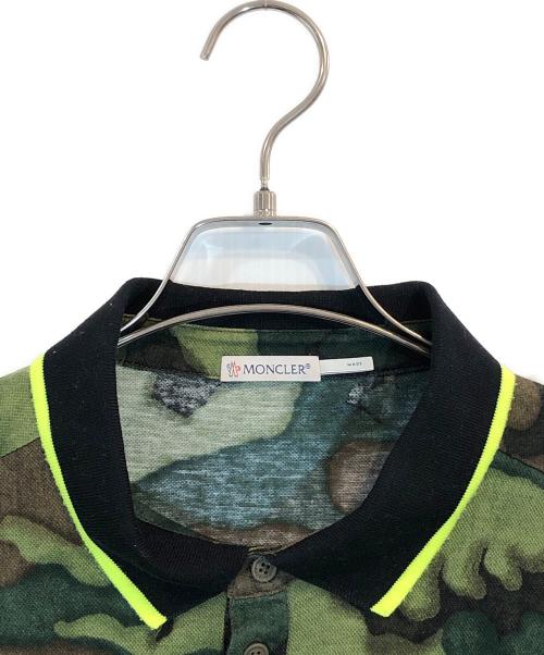 MONCLER（モンクレール）MONCLER (モンクレール) MAGLIA POLO MANICA CORTA グリーン×ブラウン サイズ:SIZE XLの古着・服飾アイテム