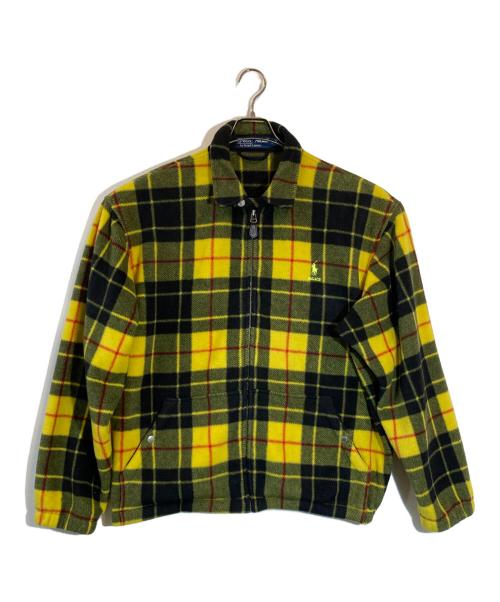 polo[RALPH LAUREN（ポロ・ラルフローレン）polo[RALPH LAUREN (ポロ・ラルフローレン) PALACE (パレス) チェックフリースブルゾン イエロー×ブラック サイズ:SIZE Lの古着・服飾アイテム