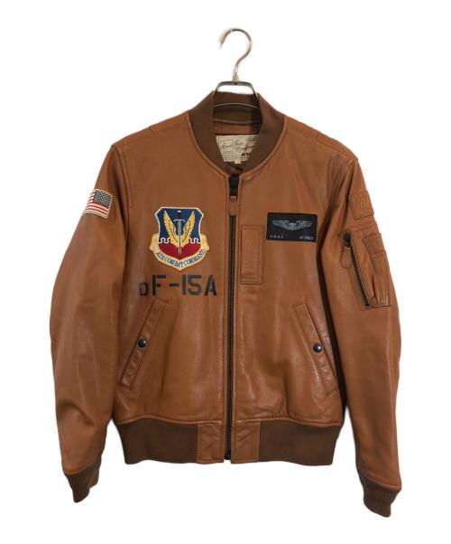 AVIREX（アヴィレックス）AVIREX (アヴィレックス) 40th ANNIV LEATHER MA-1 ブラウン サイズ:SIZE Mの古着・服飾アイテム