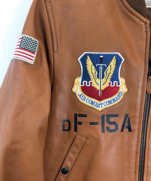 AVIREX（アヴィレックス）AVIREX (アヴィレックス) 40th ANNIV LEATHER MA-1 ブラウン サイズ:SIZE Mの古着・服飾アイテム