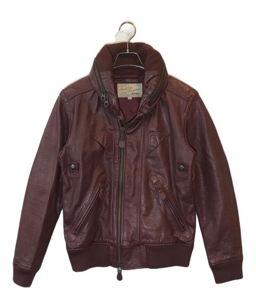 AVIREX（アヴィレックス）AVIREX (アヴィレックス) レザージャケット レッド サイズ:Mの古着・服飾アイテム
