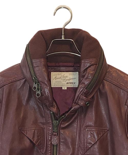 AVIREX（アヴィレックス）AVIREX (アヴィレックス) レザージャケット レッド サイズ:Mの古着・服飾アイテム