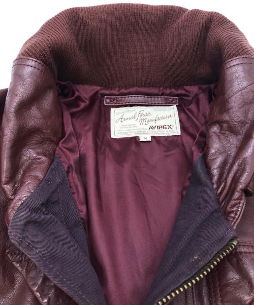 AVIREX（アヴィレックス）AVIREX (アヴィレックス) レザージャケット レッド サイズ:Mの古着・服飾アイテム