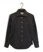 Vivienne Westwood manヴィヴィアン ウェストウッド マン）の古着「オーブ刺繍ストライプシャツ」｜ブラウン