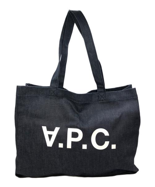 A.P.C.（アーペーセー）A.P.C. (アーペーセー) デニムロゴトートバッグ インディゴの古着・服飾アイテム