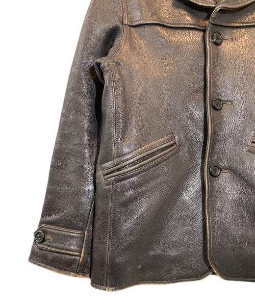 CELT&COBRA（ケルトアンドコブラ）CELT&COBRA (ケルトアンドコブラ) ディアースキンレザーカーコート ブラウン サイズ:Sの古着・服飾アイテム