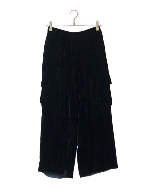 ROBE DE CHAMBRE COMME DES GARCONS（ローブドシャンブル コムデギャルソン）ROBE DE CHAMBRE COMME DES GARCONS (ローブドシャンブル コムデギャルソン) ベロアカーゴパンツ ブラック サイズ:表記無しの古着・服飾アイテム