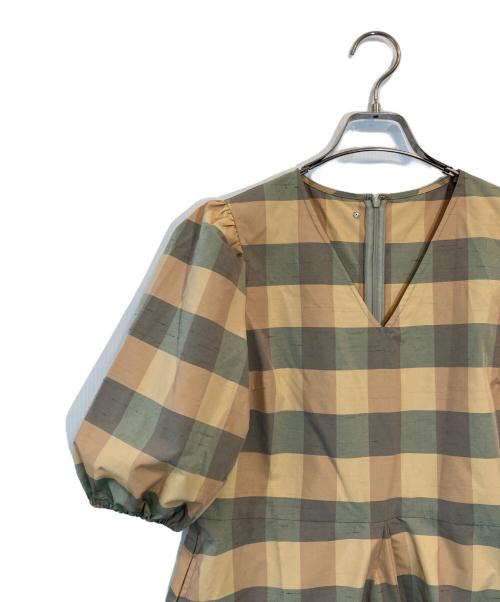 CONVERSE TOKYO（コンバーストウキョウ）CONVERSE TOKYO (コンバーストウキョウ) ブロックチェックワンピース ベージュ サイズ:SIZE Mの古着・服飾アイテム