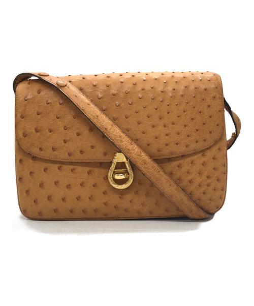 MORABITO（モラビト）MORABITO (モラビト) オーストリッチショルダーバッグ ブラウンの古着・服飾アイテム