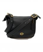 COACHコーチ）の古着「レザーショルダーバッグ」｜ブラック