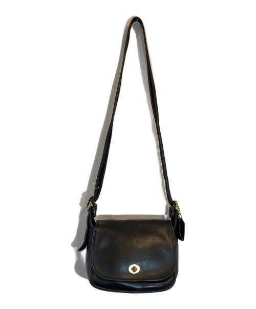 COACH（コーチ）COACH (コーチ) レザーショルダーバッグ ブラックの古着・服飾アイテム