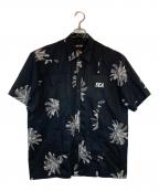 WIND AND SEAウィンダンシー）の古着「PALM TREE S/S CUBA SHIRT」｜ブラック
